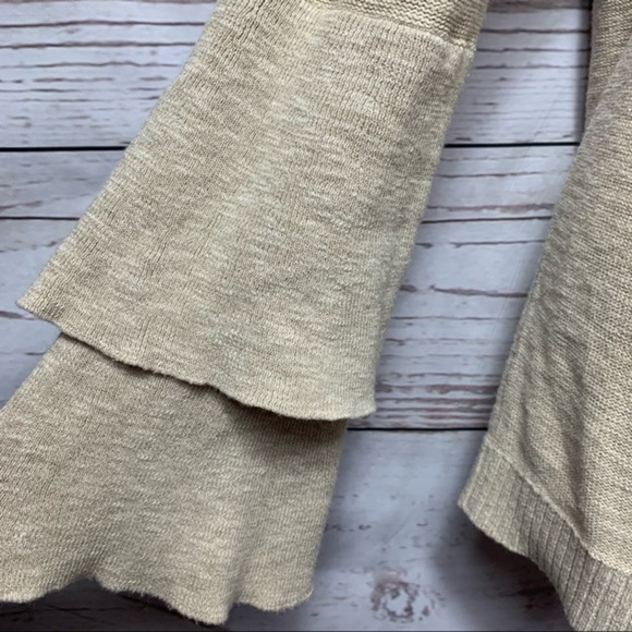 NWOT J.Crew Oatmeal Tiered Ruffle Cardigan - Picture 5 of 8